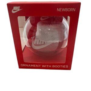 Nike Newborn Ornament with Bootie, Red and White, New